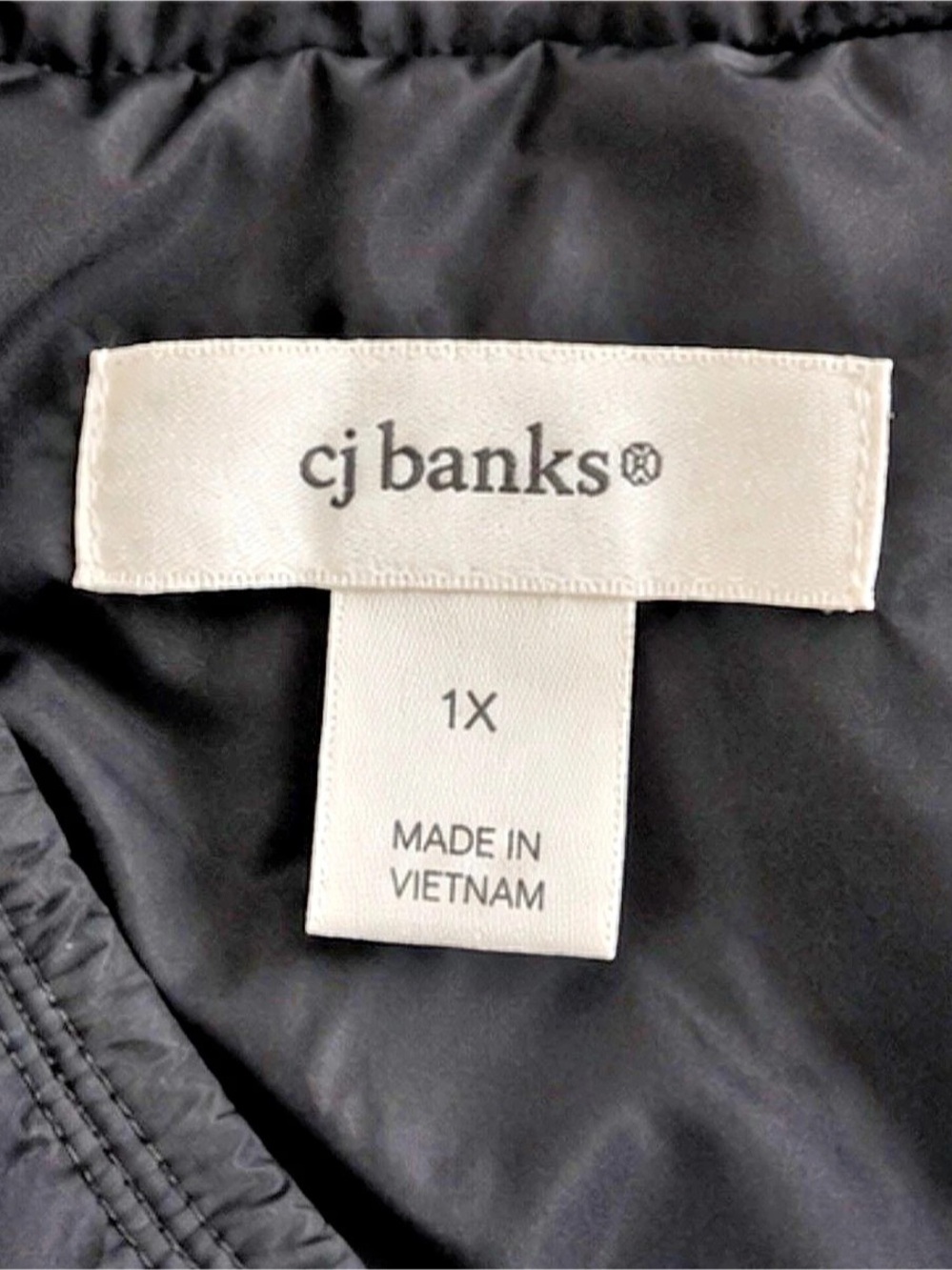 CJ Banks Navy Quilted Puffer Vest 1X Snap Front Pockets | Like New - Picture 4 of 5